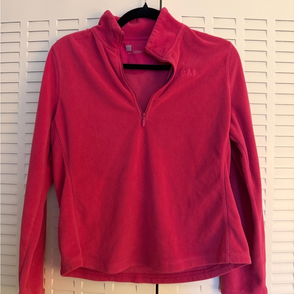 GAP Hot Pink Quarter Zip Fleece Pullover | Medium